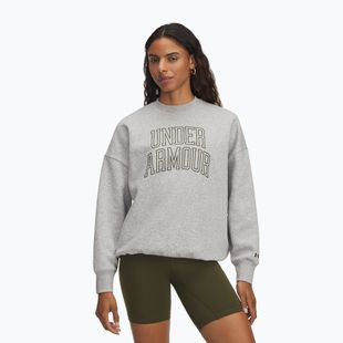 Felpa donna Under Armour Rival Fleece Varsity Crew halo gray light heather/expedition green