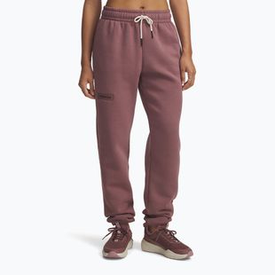 Pantaloni da allenamento da donna Under Armour Project Rock Icon maroon mist/black