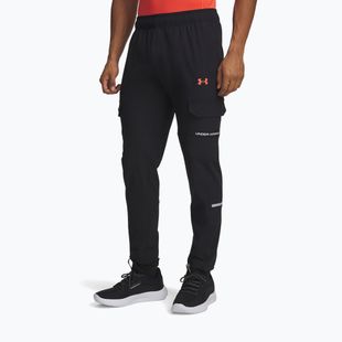 Pantaloni da allenamento uomo Under Armour Tech Utility Woven black/castlerock/venom red