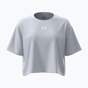T-shirt da allenamento donna Under Armour Rival Boxy Tee Solid distant gray medium heather/white