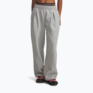Pantaloni da donna Under Armour Rival Fleece Script mod gray light heather/white