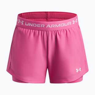 Pantaloncini da allenamento per bambini Under Armour UA Tech Play Up 2IN1 Shorts pink frenzy/white