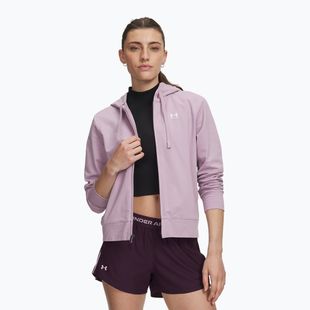 Felpa donna Under Armour Sport Terry FZ mauve pink/white