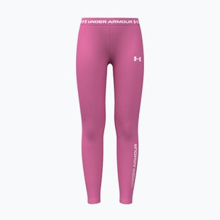 Leggings per bambini Under Armour HeatGear Branded Leggings pink frenzy/white