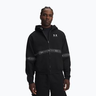 Felpa da uomo Under Armour Icon Fleece Taped Full Zip ultimate black/white
