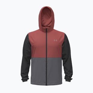 Giacca da corsa da uomo Under Armour Velociti Hooded Jacket ultimate black/heritage red/reflective