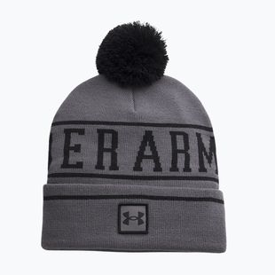 Berretto invernale da uomo Under Armour Halftime Pom Beanie castlerock/black/black