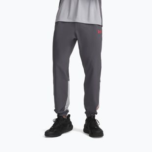 Pantaloni da allenamento da uomo Under Armour Tech Utility Woven Pants castlerock/mod gray/racer red