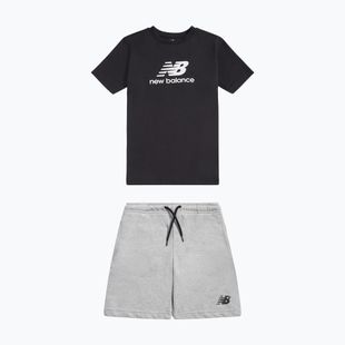 Set bambino New Balance Stacked Logo Tee & FT Short nb caviar