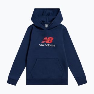 Felpa per bambini New Balance BB Stacked Logo Hoodie nb navy