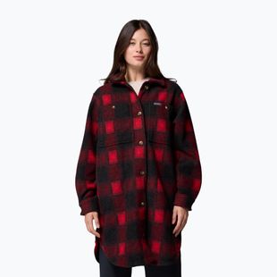 Camicia da donna Columbia Wildbest Venture Long Fleece Coat mountain red blurred ombre