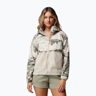 Giacca antivento da donna Columbia Spire Valley Printed Windbreaker safari fieldaze print/dark stone