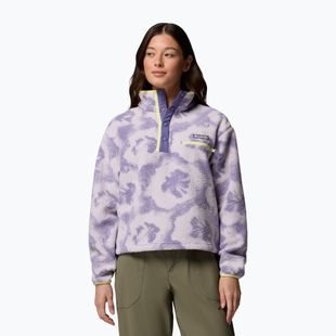 Felpa in pile da donna Columbia Helvetia II Printed Cropped Half Snap stormwatch/sprayflower