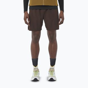 Pantaloncini da corsa uomo Salomon Shakeout C 2IN1 7" coffee bean