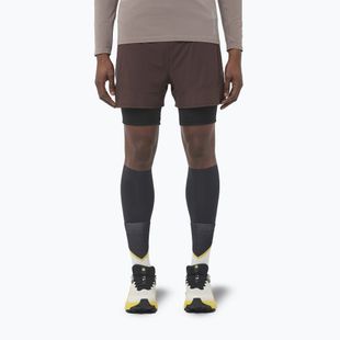 Pantaloncini da corsa Salomon Sense 2IN1 da uomo chicco di caffè