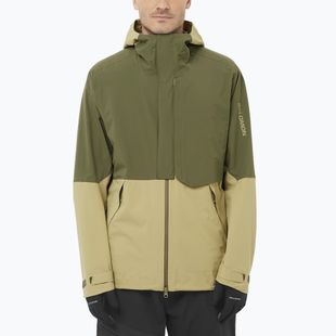 Giacca softshell da uomo Salomon Outherpath Pro 2.5 l grigio verde/ foglia d'uva