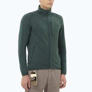 Felpa da trekking uomo Salomon Essential Lighwarm Full Zip green gables