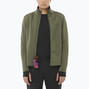 Felpa Salomon Outline Warm Fleece Full Zip Uomo foglia d'uva