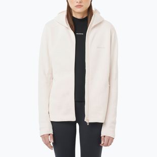 Felpa con cappuccio Salomon Outline Warm Fleece da donna, colore bianco whisper