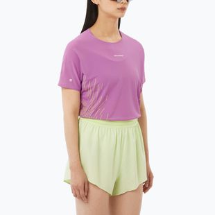 Maglietta da corsa da donna Salomon Sense Aero SS Tee GFX iris orchid/acid lime