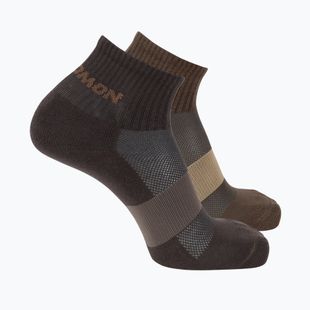 Calzini Salomon Evasion Ankle 2 pairs dark earth/walnut