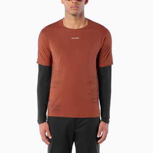 Maglia da corsa da uomo Salomon Sense Aero GFX Tee SS burnt umber/coffee bean