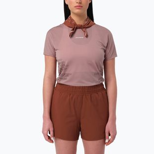 Maglia da running da donna Salomon Sense Aero GFX Tee SS antler/chocolate fondant