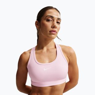 Reggiseno sportivo Nike Swoosh Medium Support pink foam/stone mauve/white