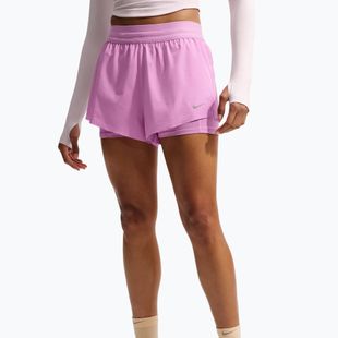 Pantaloncini da corsa da donna Nike Swift Mid-Rise 2in1 light magenta/light magenta