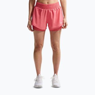 Pantaloncini da running da donna Nike One Dri-FIT 2IN1 sea coral/white