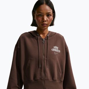 Felpa donna Nike Phoenix Full-Zip Hoodie light chocolate