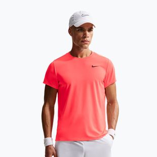 Maglietta da tennis da uomo Nike Court Dri-Fit Victory hot lava/black