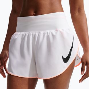 Pantaloncini da corsa da donna Nike Tempo Swoosh Dri-Fit Mid-Rise Brief-Lined white/orange pulse/black