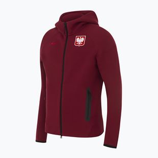 Felpa da calcio uomo Nike Tech Fleece Poland Full Zip Hoodie team red