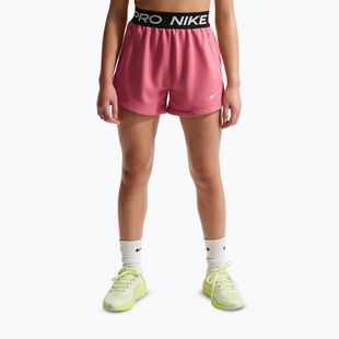 Pantaloncini da bambino Nike Pro Fleece Dri-Fit peony/peony/black/white