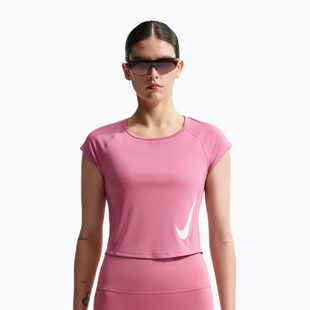 Maglietta da corsa da donna Nike Swoosh Run Dri-Fit peony/photon dust/white