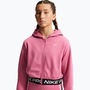 Felpa bambini Nike Pro Fleece Dri-Fit Full-Zip peony/peony/black/white