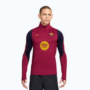 Felpa da calcio da uomo Nike FC Barcelona Strike Soccer Drill Top noble red/mineral yellow/mineral yellow
