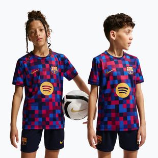 Maglietta da calcio per bambini Nike FC Barcelona Dri-Fit Pre-Match noble red/mineral yellow