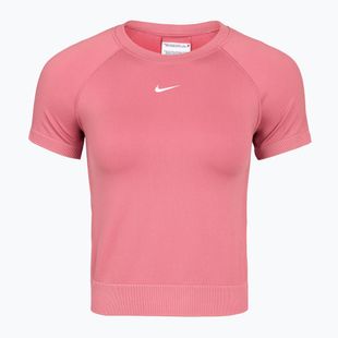 Maglietta da allenamento da donna Nike Pro Seamless Dri-Fit peony/white