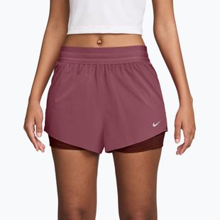 Pantaloncini da corsa da donna Nike Swift Mid-Rise 2in1 pink smoke/mystic dates