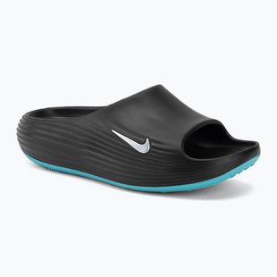 Ciabatte da uomo Nike ReactX Rejuven8 black/gamma blue/metallic silver