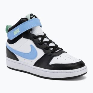 Scarpe per bambini Nike Court Borough Mid 2 white/black/arctic green/football blue