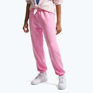 Pantaloni per bambini Nike Sportswear Studio Fleece pink rise/white
