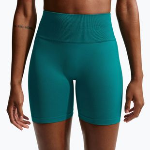 Pantaloncini da donna Nike Pro Seamless High-Waisted Biker 5" bright spruce