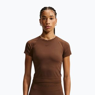 Maglia da allenamento donna Nike Pro Seamless Dri-Fit SS cacao wow