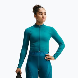 Felpa da allenamento donna Nike Pro Seamless Full Zip Top bright spruce