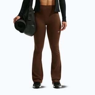 Leggings da donna Nike One High Waisted Flared cacao wow/white