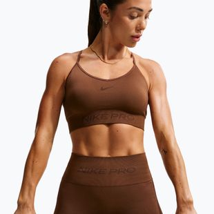 Reggiseno sportivo da donna Nike Pro Seamless Light Support Sports Bra cacao wow