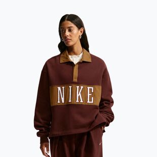 Felpa donna Nike Studio Fleece Medium Weight mystic dates/light british tan/sail